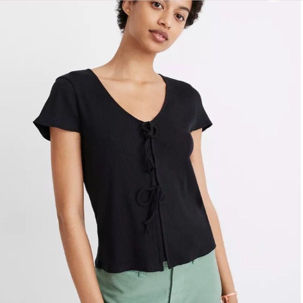 NWOT Ribbed Bow Tee Madewell